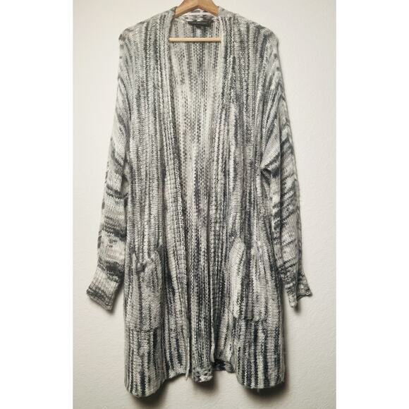 Lane Bryant Gray Open-Front Extra Long Cardigan Sz 18/20 Pockets Western Boho - Picture 8 of 11